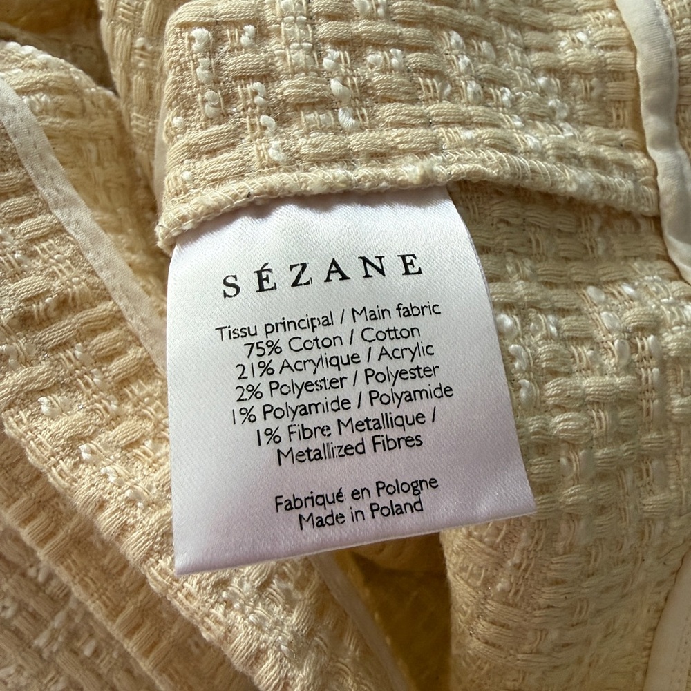 SEZANE Sailor-style Paula Short in Ondule Ecru Jacquard sz US8 / FR40 RARE, NWT - Picture 13 of 13